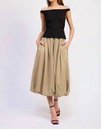 En Saison - Off Shoulder Bubble Hem Dress