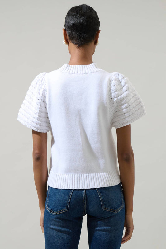 Sugarlips - Pearla Crochet Sleeve Sweater