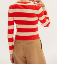 Crescent - Lia Striped Rib Knit Top
