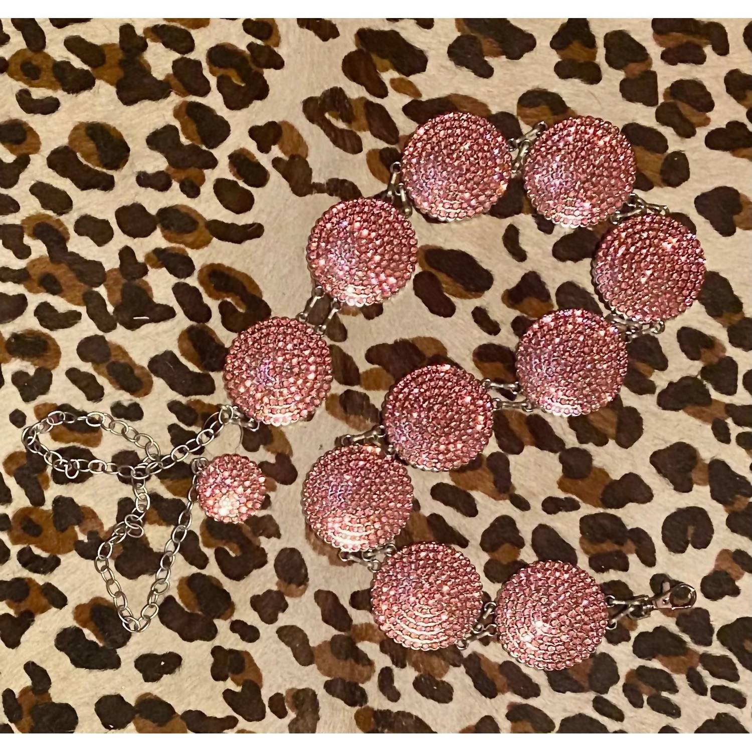 Boho Ranch - Women's Rhinestone Concho Circles Vintage Chain Belt