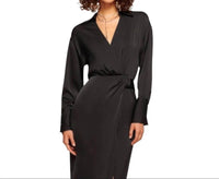 Ramy Brook - Aurora Draped Satin Shirt Dress