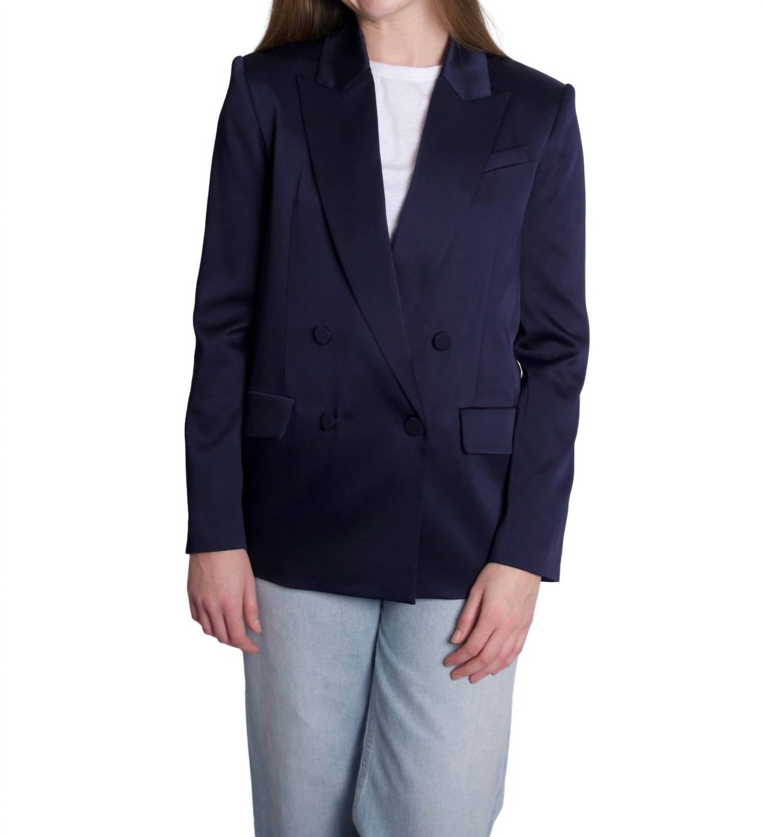 SIMKHAI Norah Long Sleeve Blazer in black - women's jacket