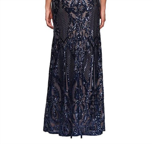 Alex Evenings - Sequin 3/4 Sleeve Mermaid Dress