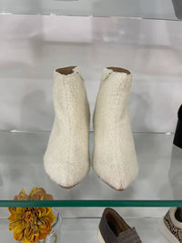 HUMA BLANCO Women's Vania Boots in ivory alpaca - women's shoe - detail view