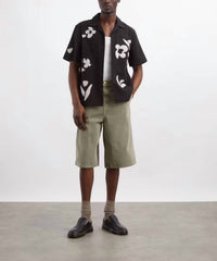Wax London - Didcot Abstract Appliqué Short Sleeve Shirt