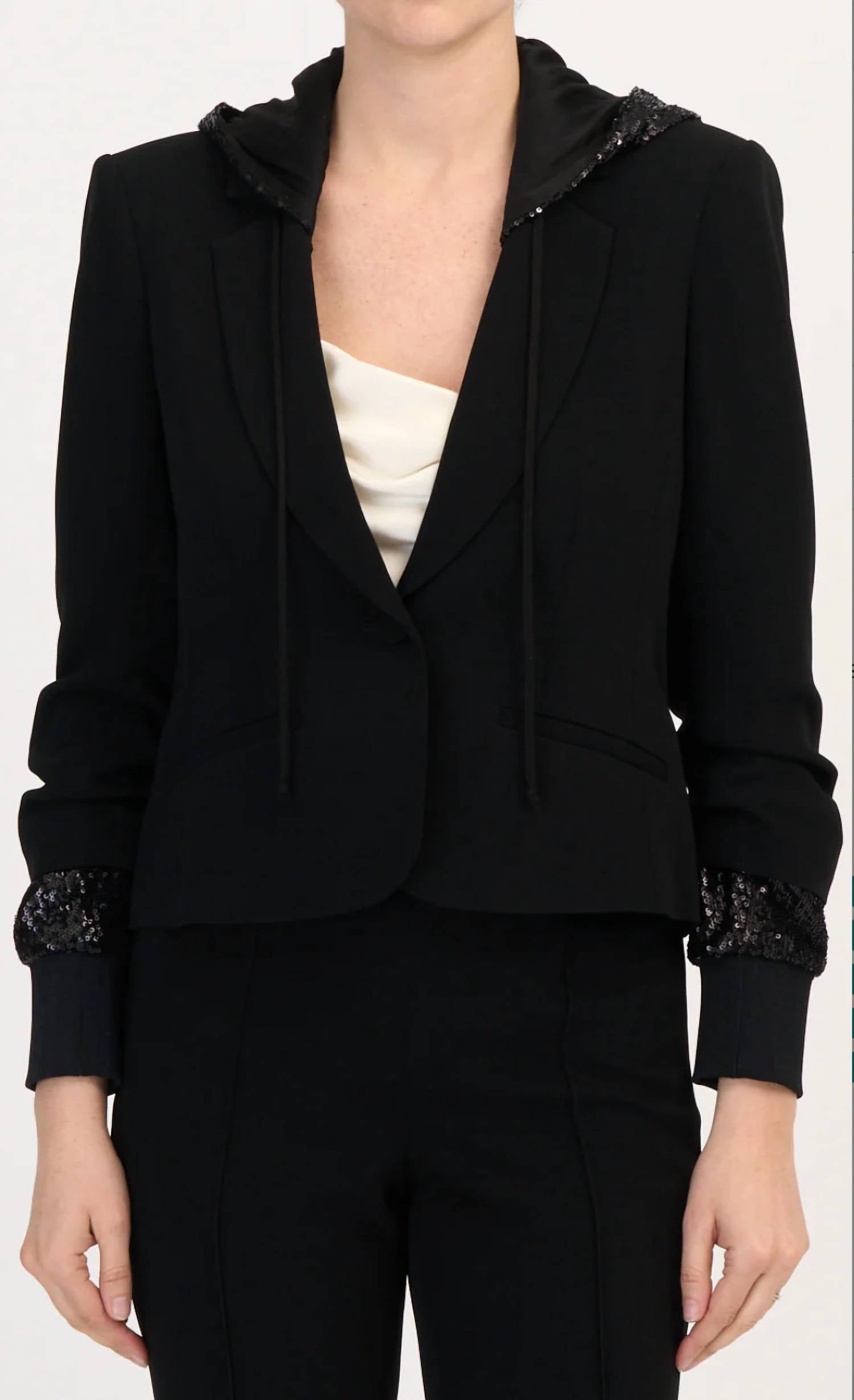 Cinq A Sept - Sequin Hooded Le Petit Khloe Jacket