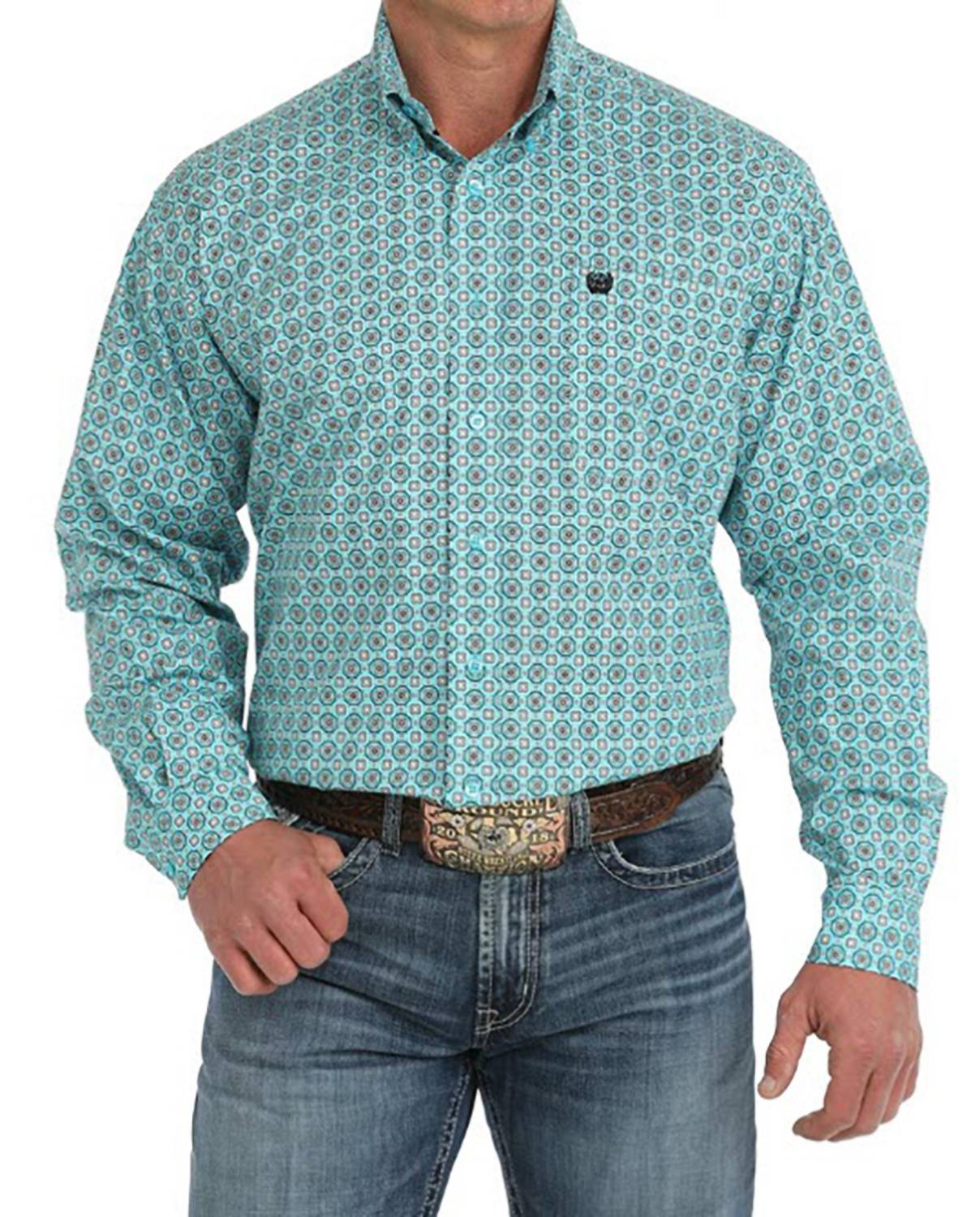 Cinch - Stretch Print Button Down Classic Fit Shirt