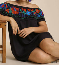 Umgee - Floral Embroidered Ruffled Dress