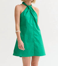 Crescent - Chloe Halter Poplin Mini Dress