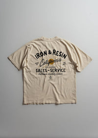 Iron & Resin Men's Sales And Service Tee in natural - men's t-shirt - detail view