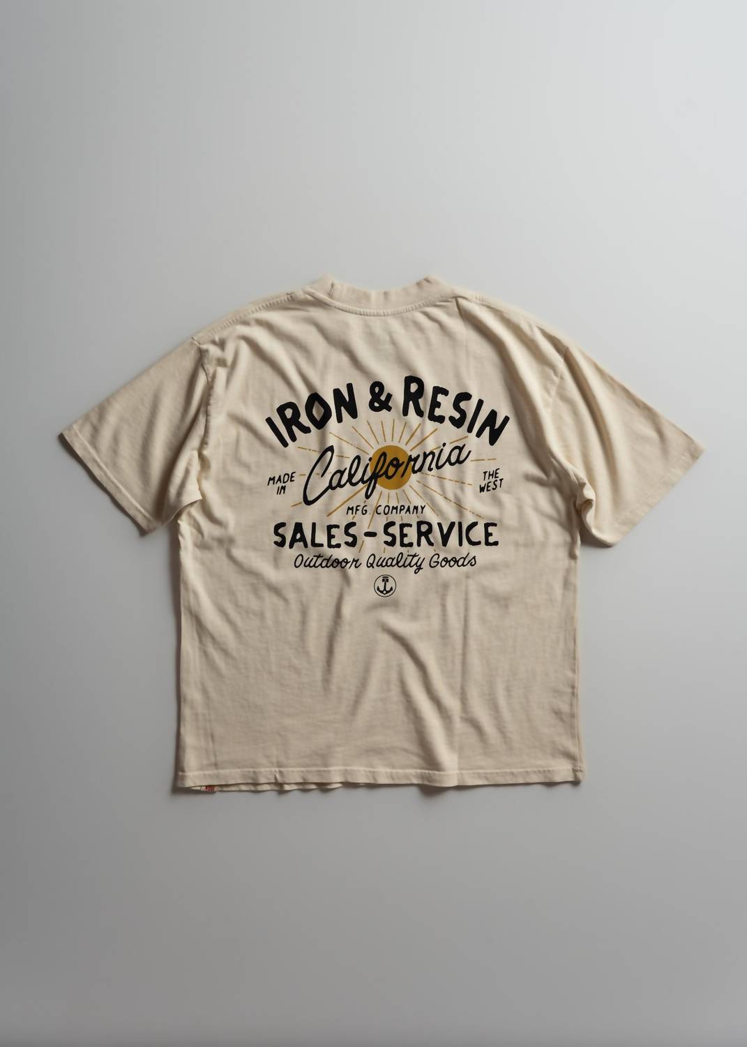 Iron & Resin Men's Sales And Service Tee in natural - men's t-shirt - detail view