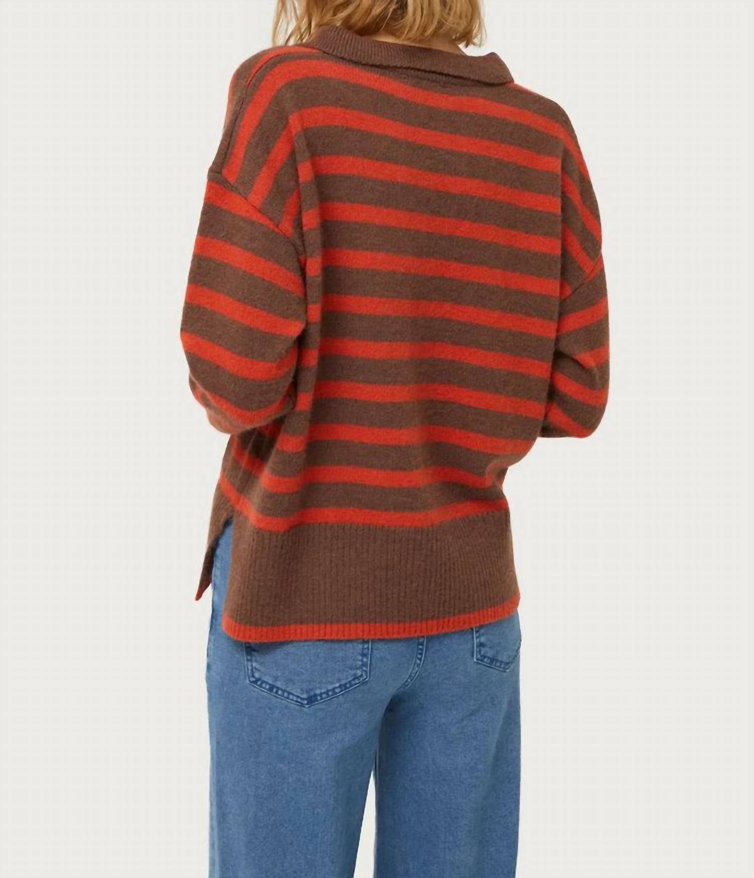 Compania Fantastica - Striped Polo Neck Sweater