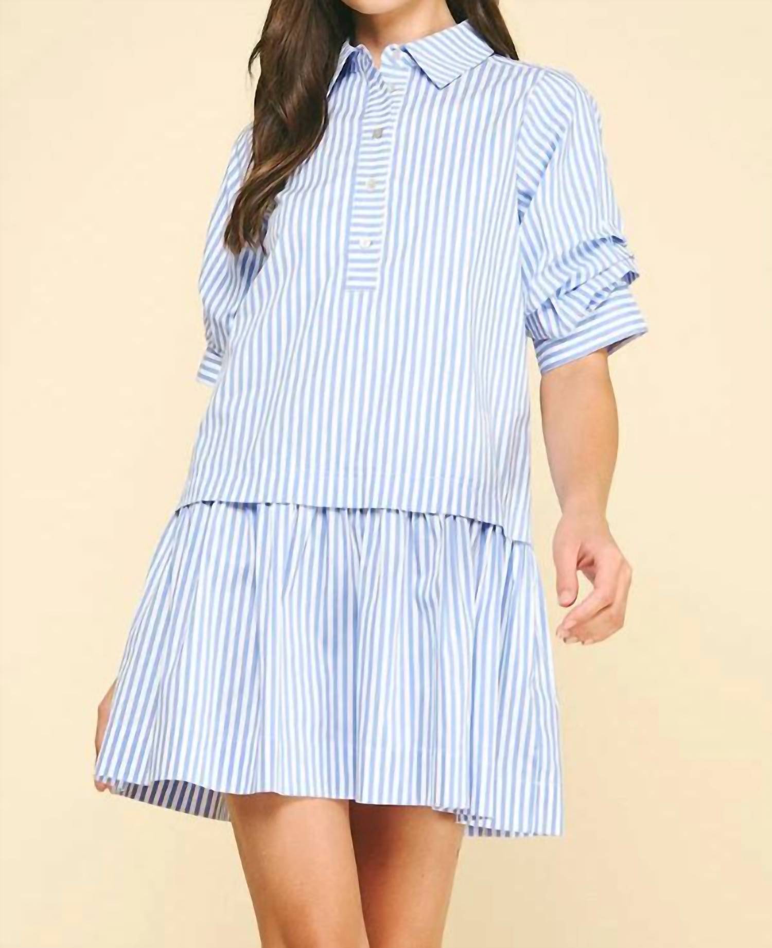 Pinch - Striped Button-down Mini Dress