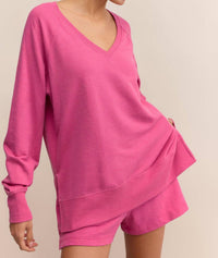 Z Supply Weekender V-neck Sweater in island pink - women's sweater - view 5
