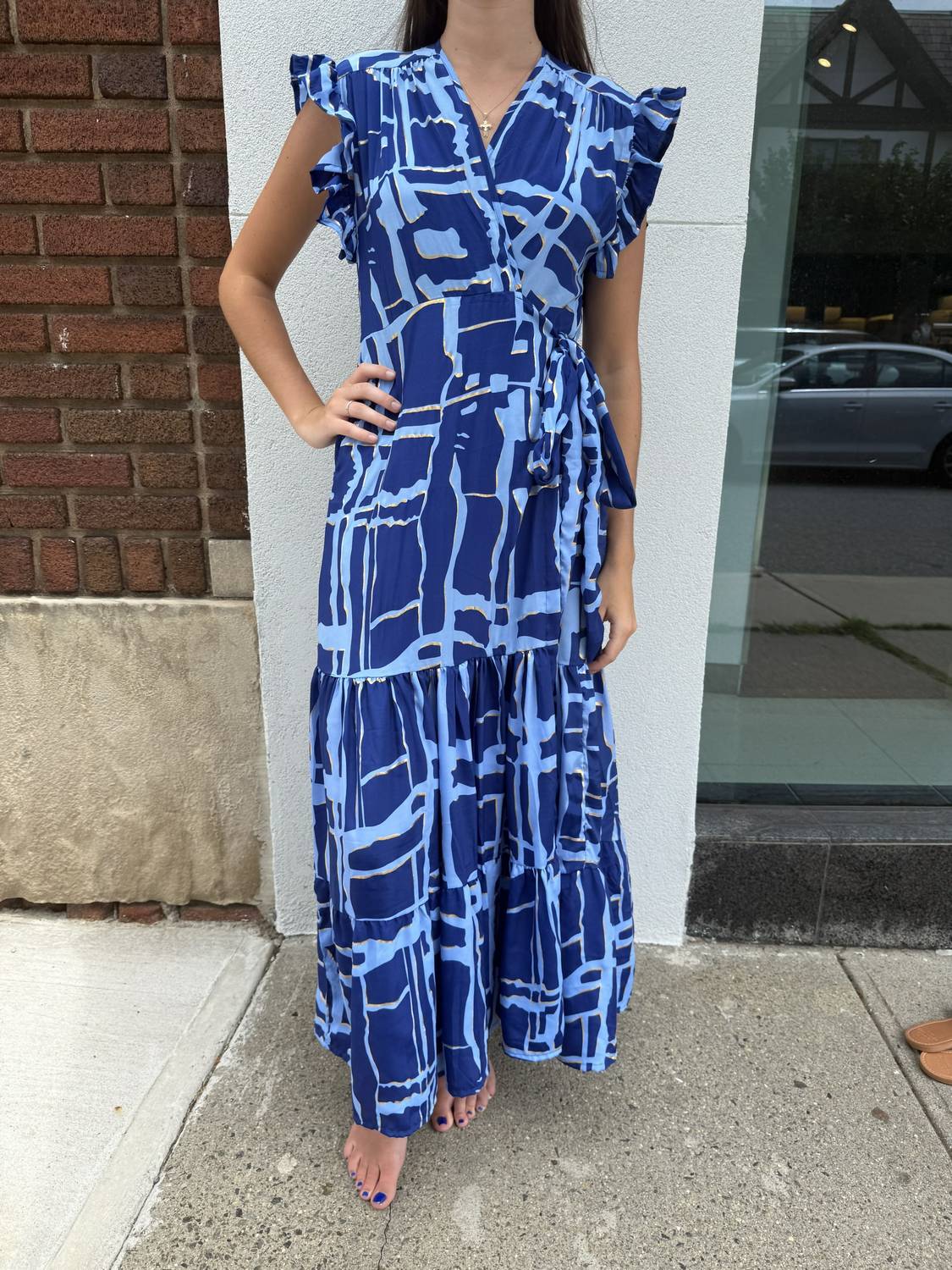 Paani - Ruffle Sleeve Maxi Wrap Dress