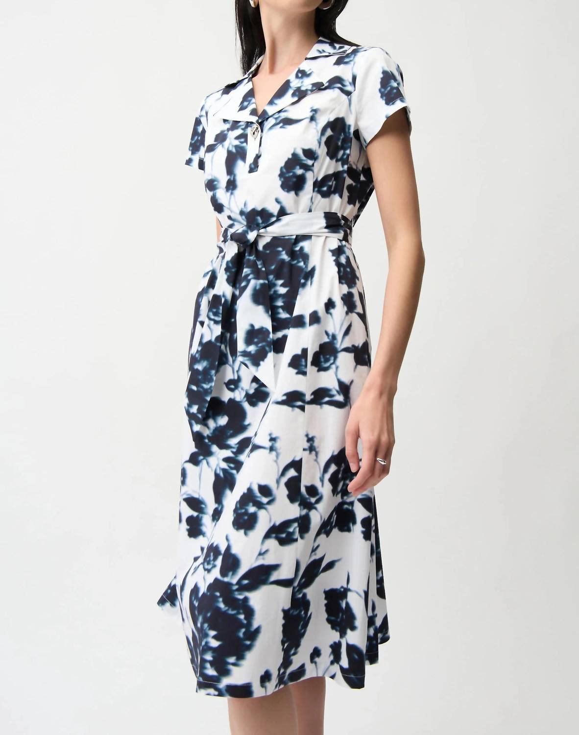 Joseph Ribkoff - Floral Print Flare Shirt Dress