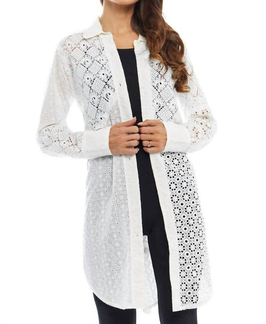 Adore - Jazzy’s Embroidered Cotton Duster Cardigan
