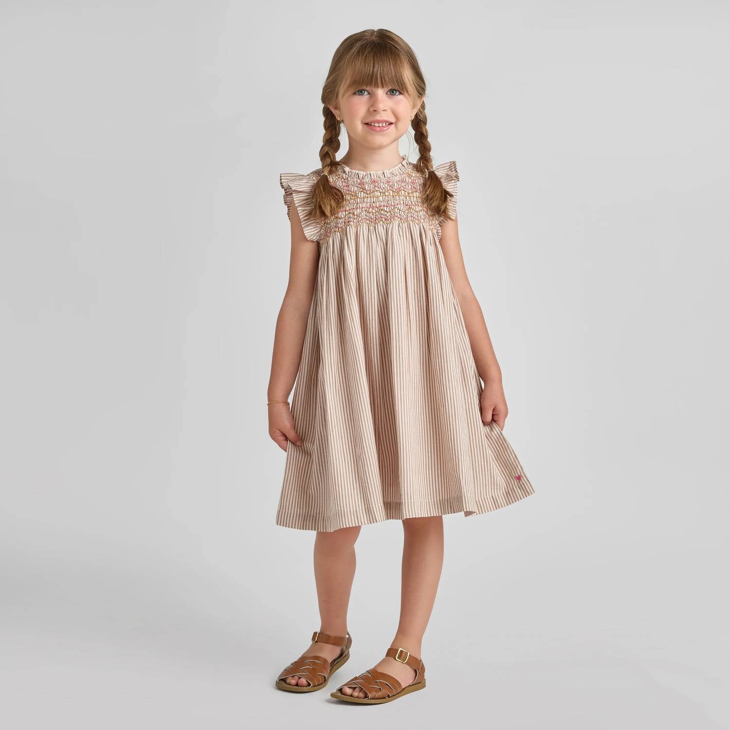 Pink Chicken - Tawny Stripe Stevie Dress