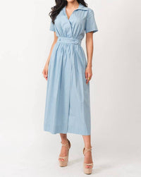 Tea & Cup - Short Sleeve A-line Midi Dress