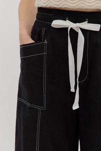 Entro - Penelope High-waist Drawstring Wide-leg Pants