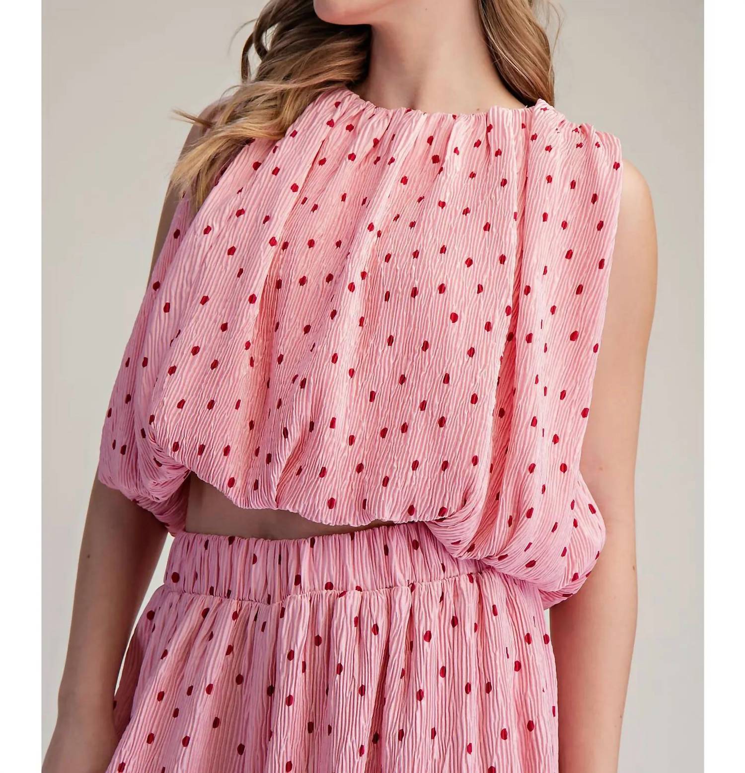 Glam - Tatum Sleeveless Pleated Top