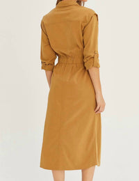 Crescent - Button Up Utility Midi Dress