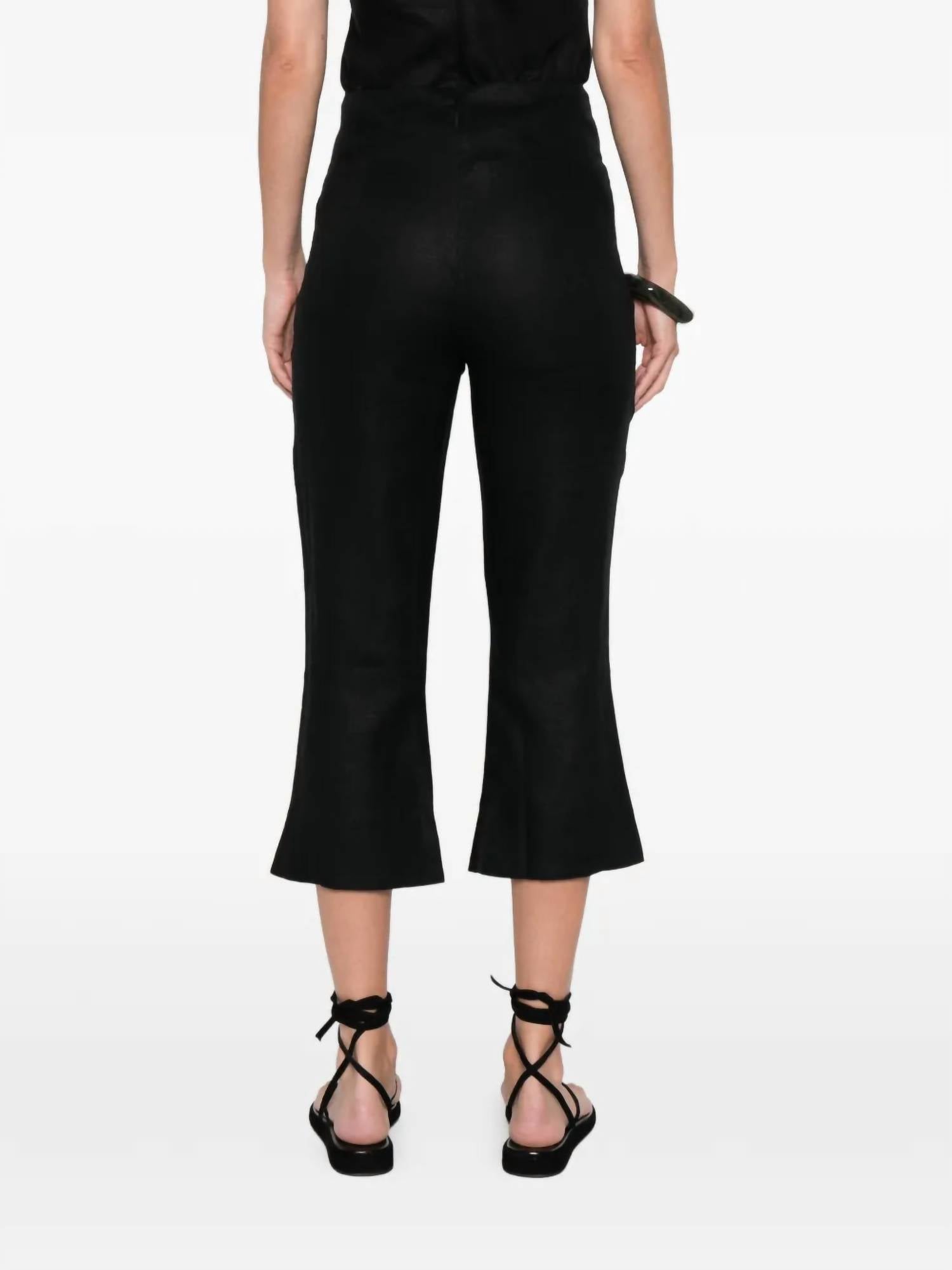 FAITHFULL THE BRAND Valeria Flared Capri in black - women's pants - alternate view