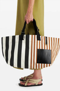 Inoui Editions - Women's Sac Street Tricolor Stripe Tote Bag