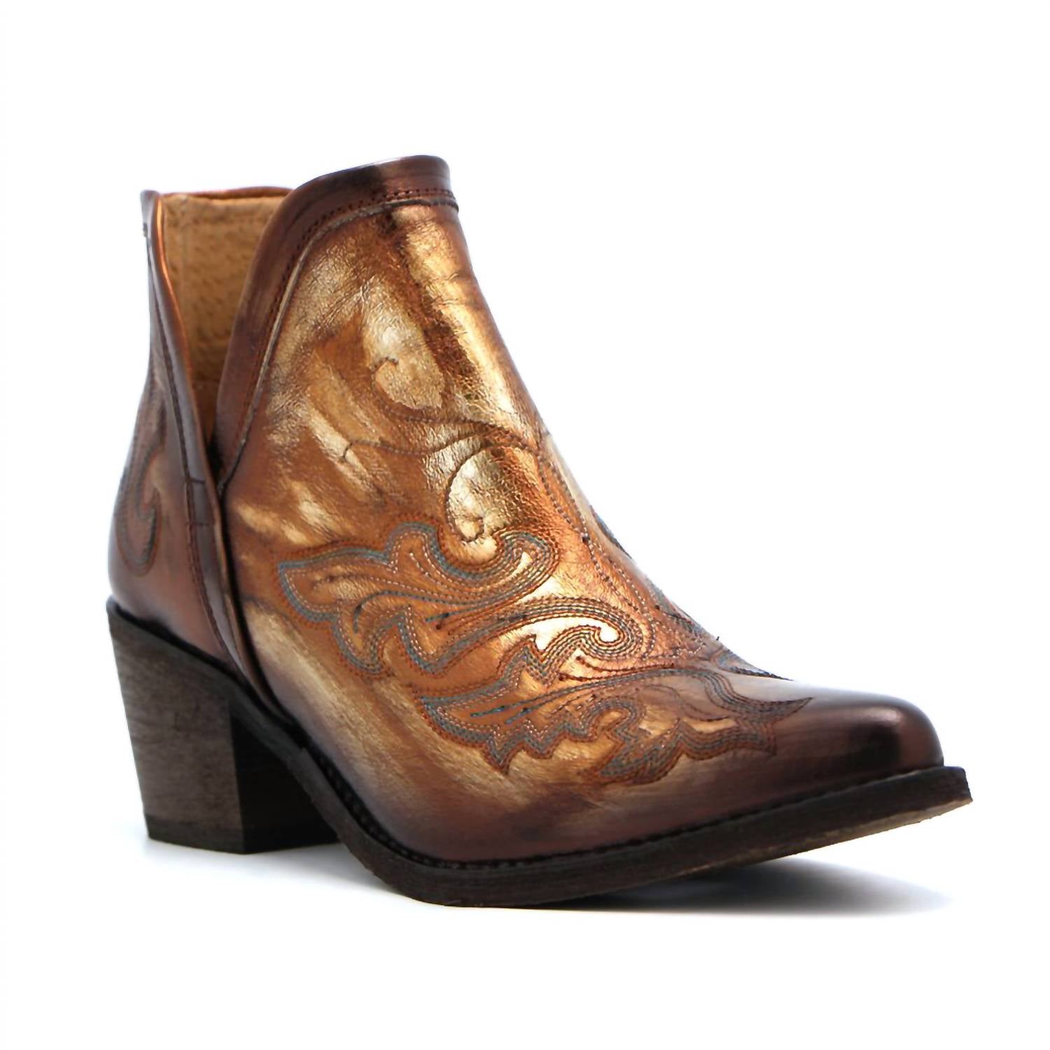 Circle G - Women's Ld Embroidery Shortie Ankle Booties