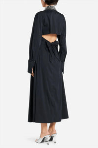 SIMON MILLER Loch Embellished Maxi Dress in black - women's dress - detail view