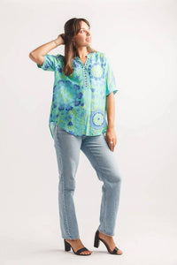 Papillon - Retro Floral Short Sleeve Blouse
