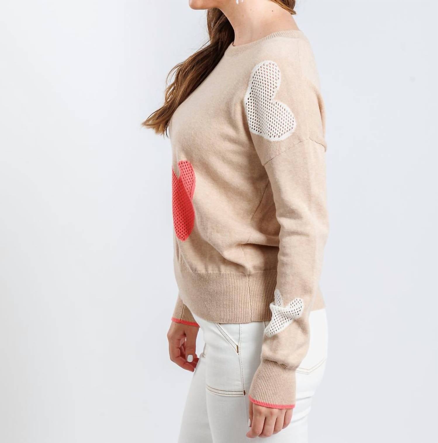 Whisper - Eve Quirky Heart Victory Crew Sweater
