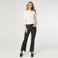 Coco + Carmen - Zoey Zip Bootcut Faux Leather with Front Slit Jean
