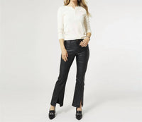 Coco + Carmen - Zoey Zip Bootcut Faux Leather with Front Slit Jean