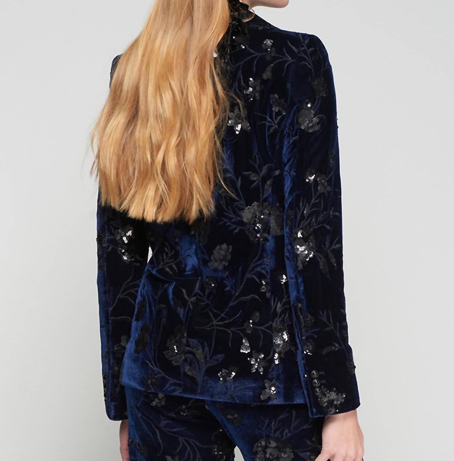 Vilagallo - Helen Flower Sequins Velvet Jacket