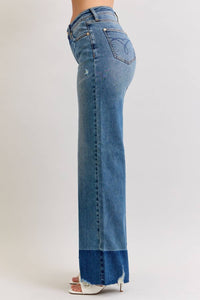 Judy Blue High Rise Column Straight Leg Jean in blue - women's jeans - alternate view