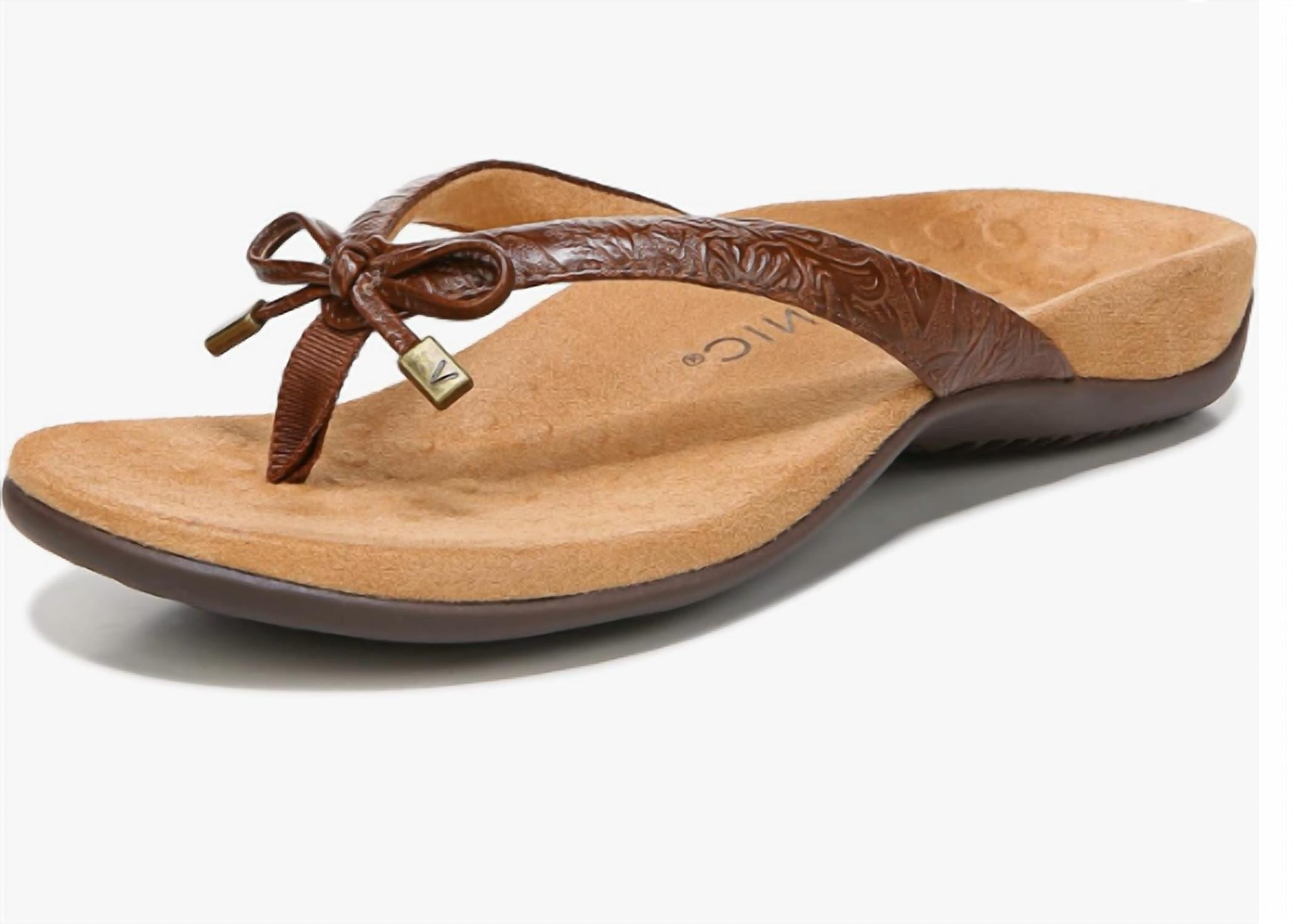 VIONIC Women's Rest Bella Slipper in brown - women's shoe - detail view