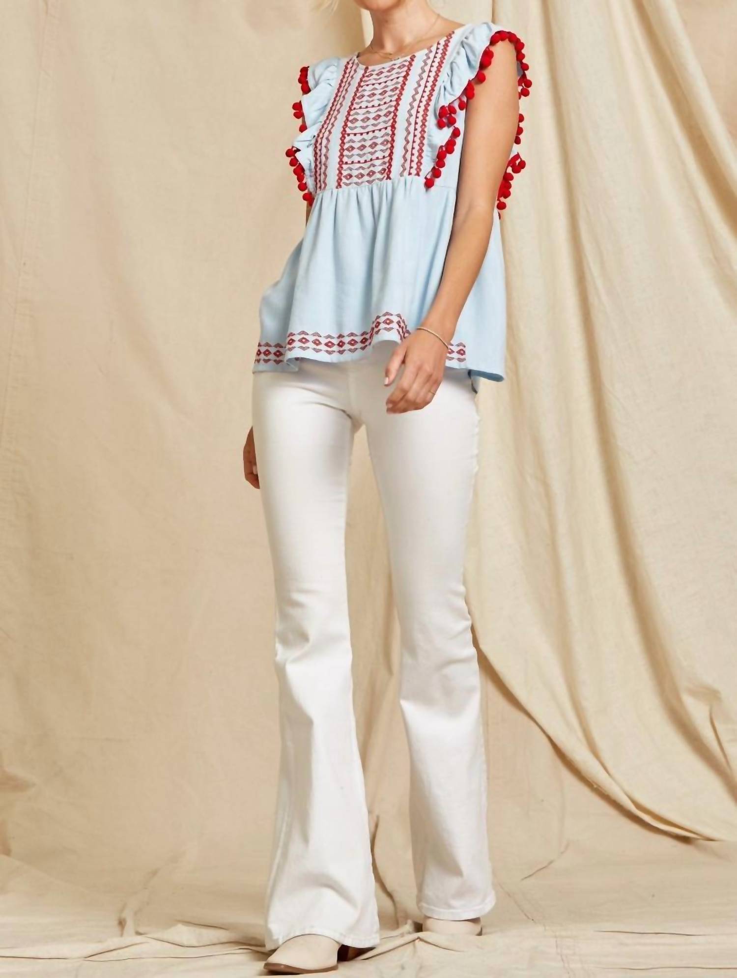 Savannah Jane - Hop to It Embroidered Top