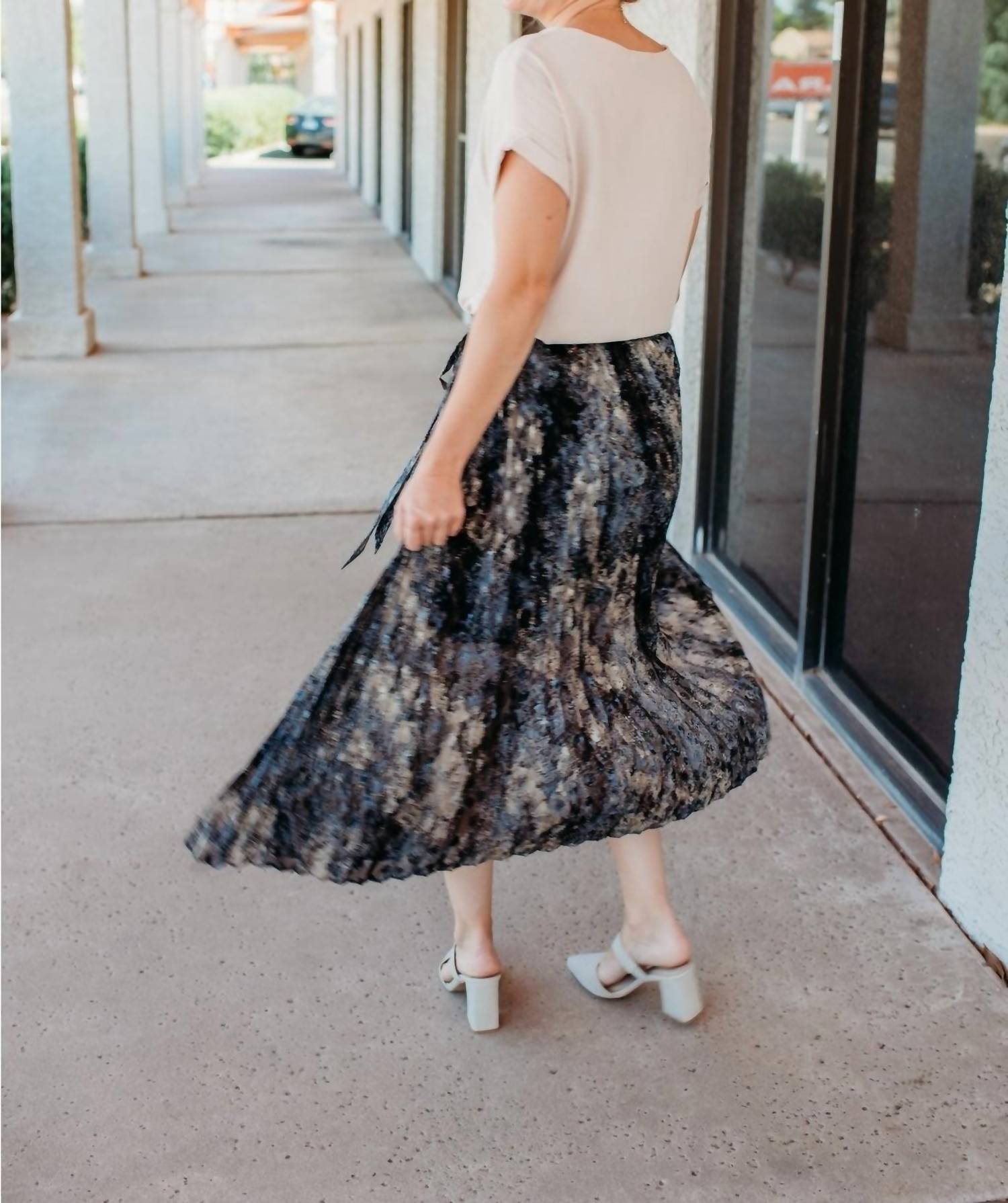 J.O.A. - Moonlight River Pleated Skirt