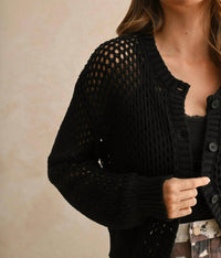 Miou Muse - Crochet Knitted Buttondown Cardigan