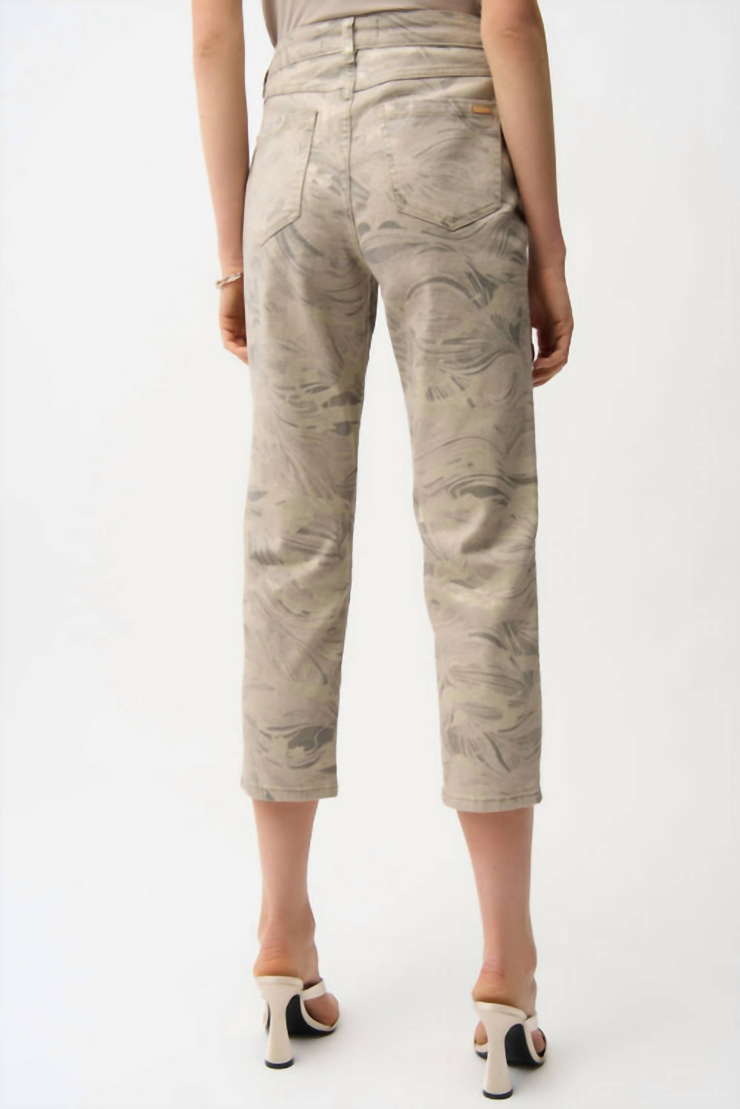 Joseph Ribkoff - Metallic Abstract Crop Jean