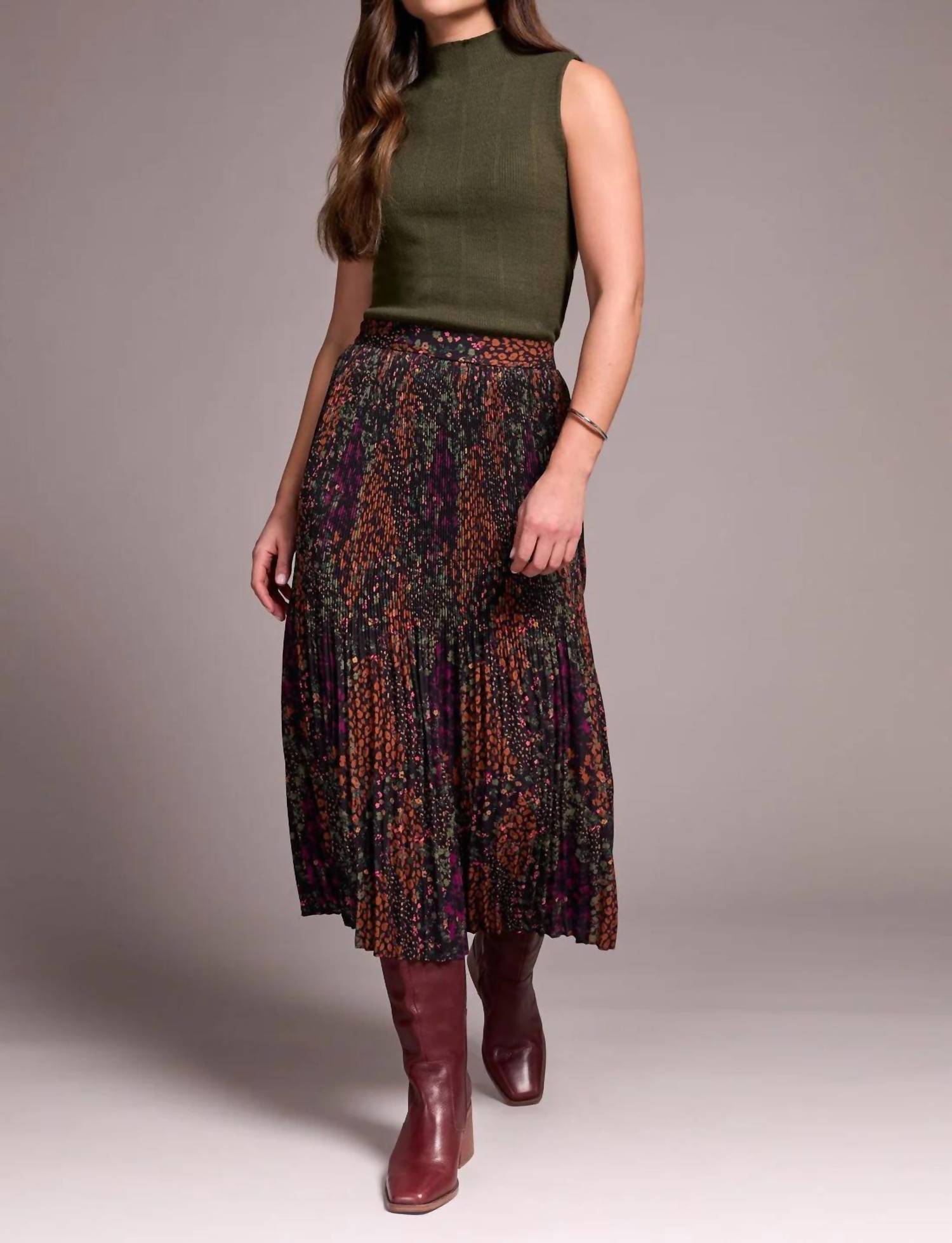 Tribal - Plisse Midi Skirt