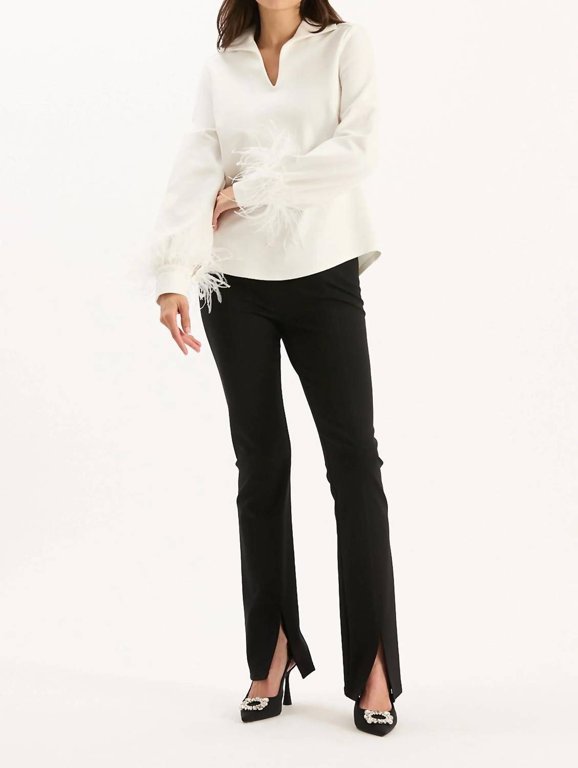 Tyler Boe - Erin Ponte Feather Sleeve Top