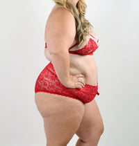 Isayes - Red Bralette Set With Robe - Plus
