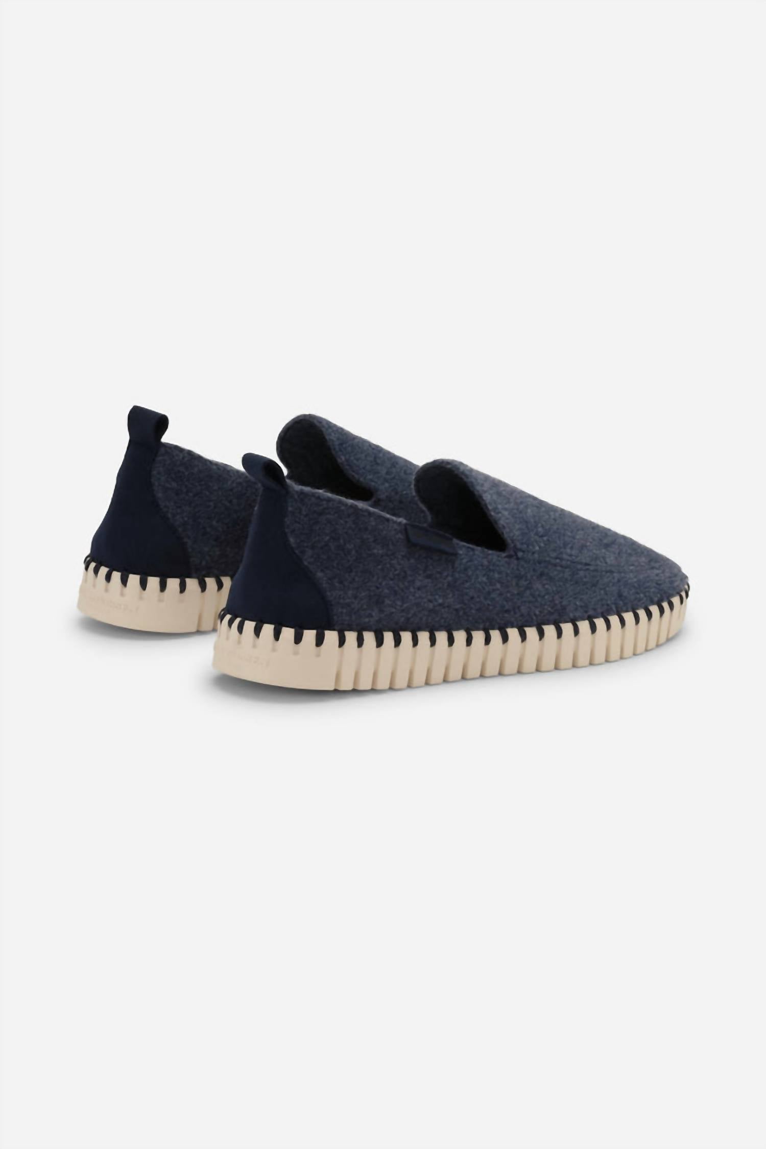 Ilse Jacobsen Women's Tulip Home Flat Loafer in country blue - women's sneaker - detail view