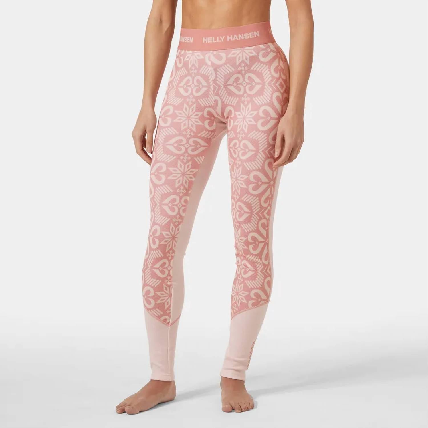 Helly Hansen LIFA Merino Midweight Graphic Pant in pink nordic rose - women's pants