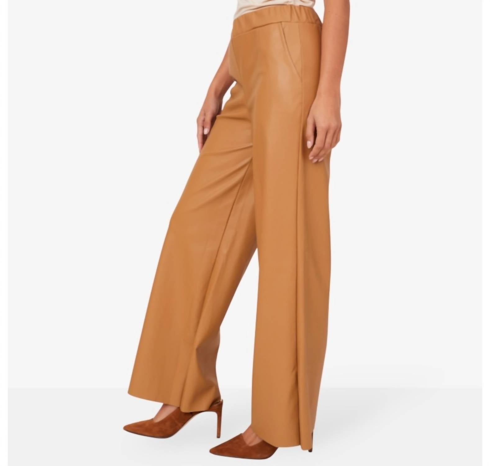 Astrid - Faux Leather Pull-on Pants