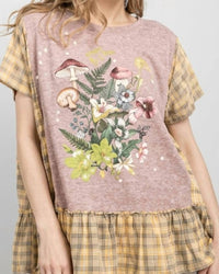 Blue Velvet - Plaid Mushroom Tee