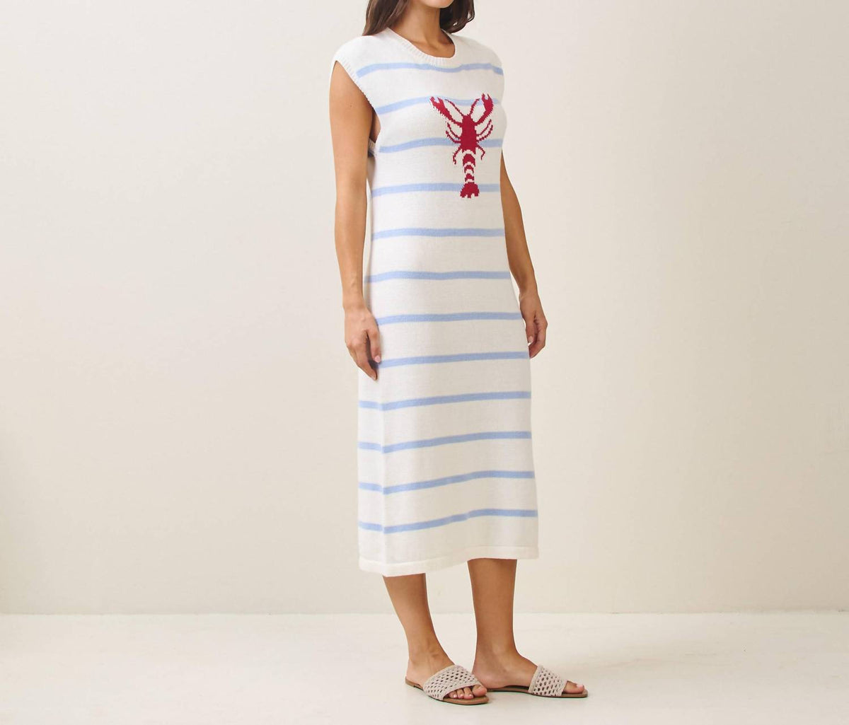 Able - Striped Lobster Sweater Midi Dress