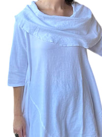 Sea Breeze - Hawaiian Gauze Cowl Neck Tunic Top